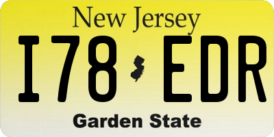 NJ license plate I78EDR