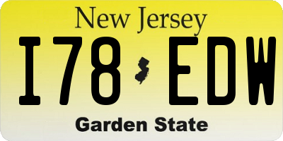 NJ license plate I78EDW