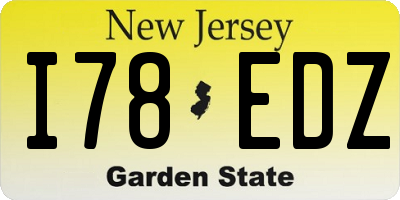NJ license plate I78EDZ