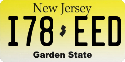 NJ license plate I78EED