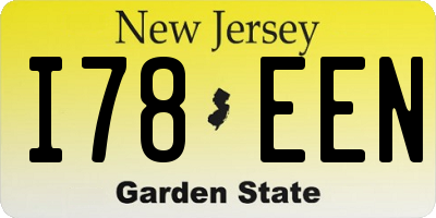 NJ license plate I78EEN