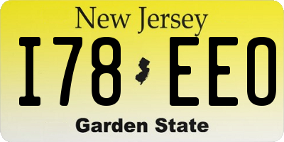 NJ license plate I78EEO
