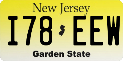 NJ license plate I78EEW