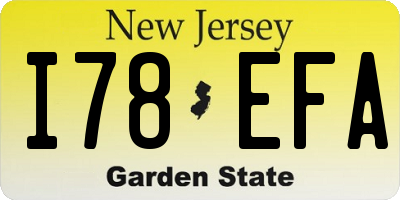 NJ license plate I78EFA