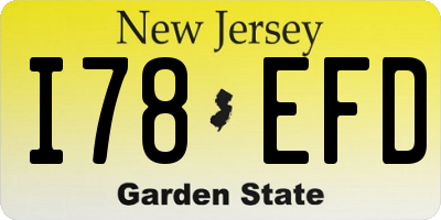 NJ license plate I78EFD