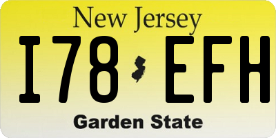 NJ license plate I78EFH
