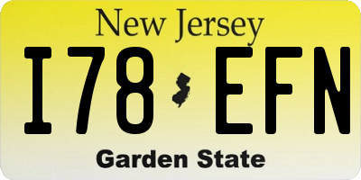 NJ license plate I78EFN