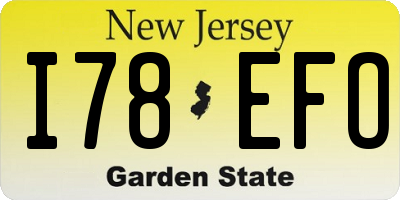 NJ license plate I78EFO