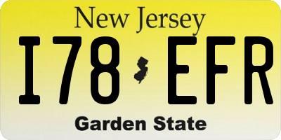 NJ license plate I78EFR