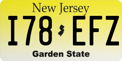 NJ license plate I78EFZ