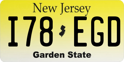 NJ license plate I78EGD