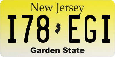 NJ license plate I78EGI