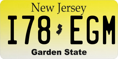 NJ license plate I78EGM
