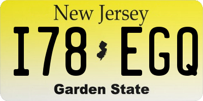 NJ license plate I78EGQ