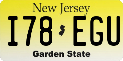 NJ license plate I78EGU