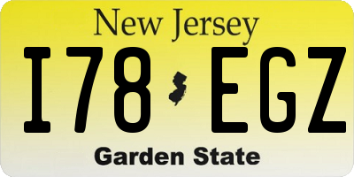 NJ license plate I78EGZ