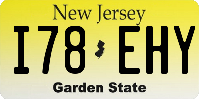 NJ license plate I78EHY