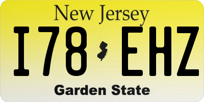 NJ license plate I78EHZ