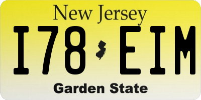 NJ license plate I78EIM