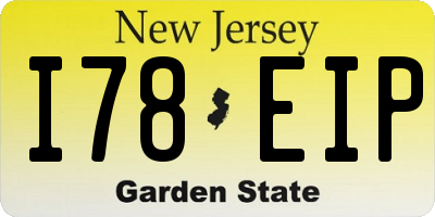 NJ license plate I78EIP