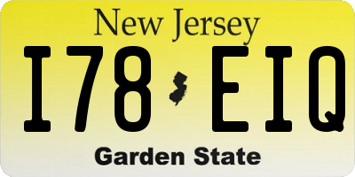 NJ license plate I78EIQ