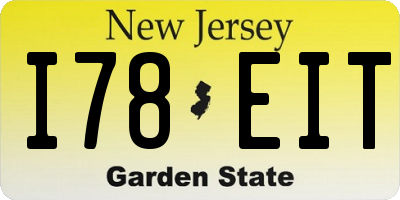NJ license plate I78EIT