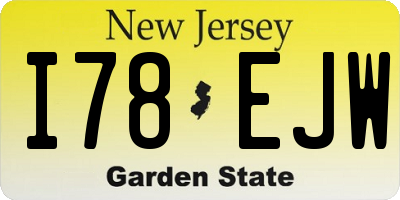 NJ license plate I78EJW