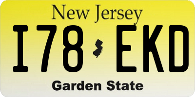 NJ license plate I78EKD