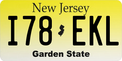 NJ license plate I78EKL