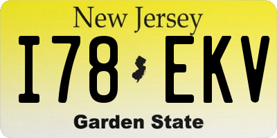 NJ license plate I78EKV