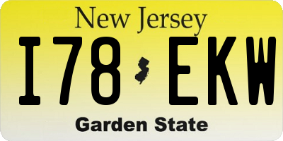 NJ license plate I78EKW