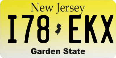 NJ license plate I78EKX