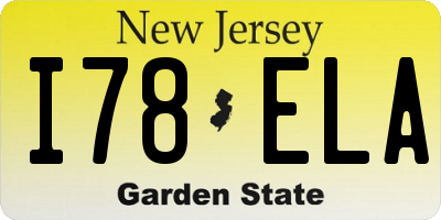 NJ license plate I78ELA