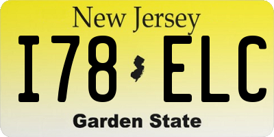 NJ license plate I78ELC