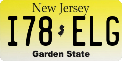 NJ license plate I78ELG
