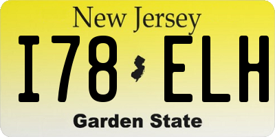 NJ license plate I78ELH