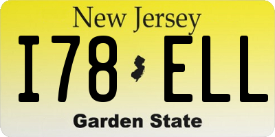 NJ license plate I78ELL