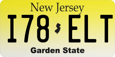 NJ license plate I78ELT