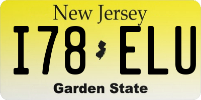 NJ license plate I78ELU