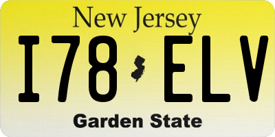 NJ license plate I78ELV