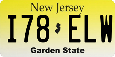 NJ license plate I78ELW