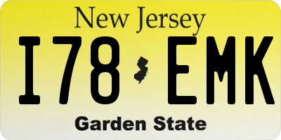 NJ license plate I78EMK