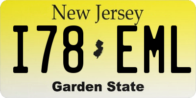 NJ license plate I78EML