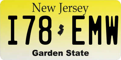 NJ license plate I78EMW
