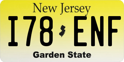 NJ license plate I78ENF