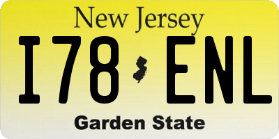 NJ license plate I78ENL