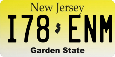NJ license plate I78ENM