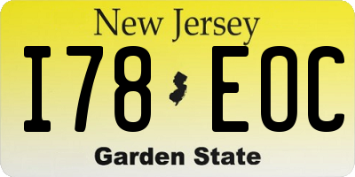 NJ license plate I78EOC