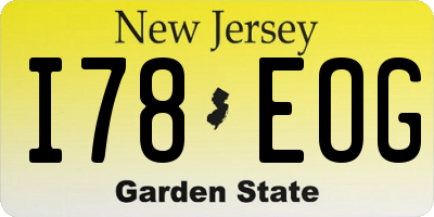 NJ license plate I78EOG