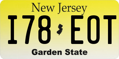 NJ license plate I78EOT